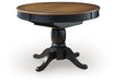 Clorazi - Oval Dining Room Butterfly Extension Table - Black / Brown - Tallahassee Discount Furniture (FL)