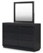 Londer - Black - Dresser And Mirror - Tallahassee Discount Furniture (FL)