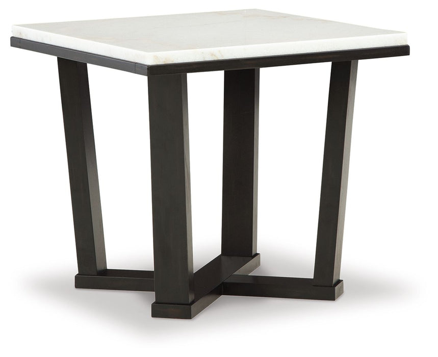 Fostead - White / Espresso - Square End Table - Tallahassee Discount Furniture (FL)