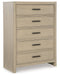 Calmoro - Five Drawer Chest - Gray - Tallahassee Discount Furniture (FL)