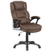 Nerris Adjustable Height Office Chair with Padded Arm Brown and Black image