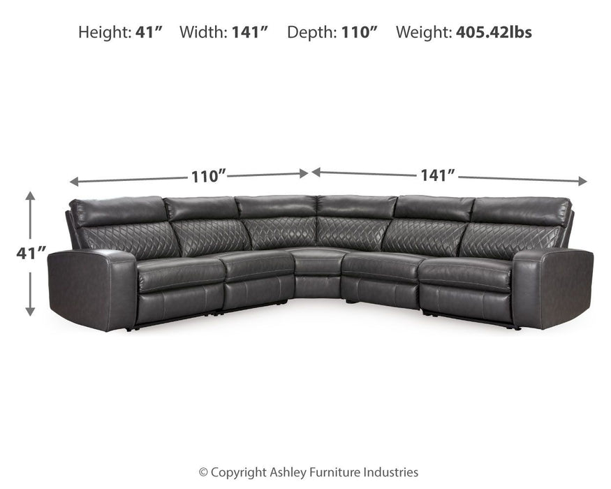 Samperstone - Power Reclining Sectional - Tallahassee Discount Furniture (FL)