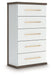 Kendanport - Brown / White - Five Drawer Chest - Tallahassee Discount Furniture (FL)