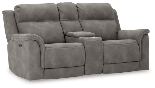 Next-Gen Durapella - Reclining Power Loveseat With Console - Tallahassee Discount Furniture (FL)