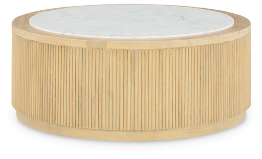 Camdill - Light Brown / White - Round Cocktail Table - Tallahassee Discount Furniture (FL)