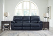 Leesworth - 3 Pc. - Power Reclining Sofa, Power Reclining Loveseat, Power Rocker Recliner - Ocean - Tallahassee Discount Furniture (FL)