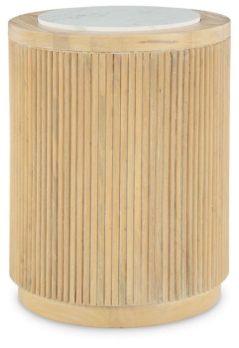 Camdill - Light Brown / White - Round End Table - Tallahassee Discount Furniture (FL)