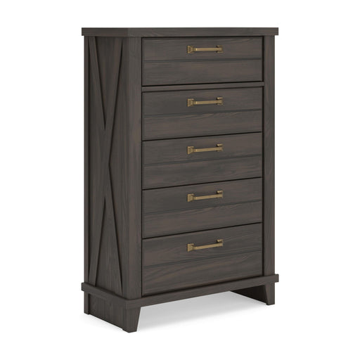 Vonitta Bay - Five Drawer Chest - Dark Brown - Tallahassee Discount Furniture (FL)