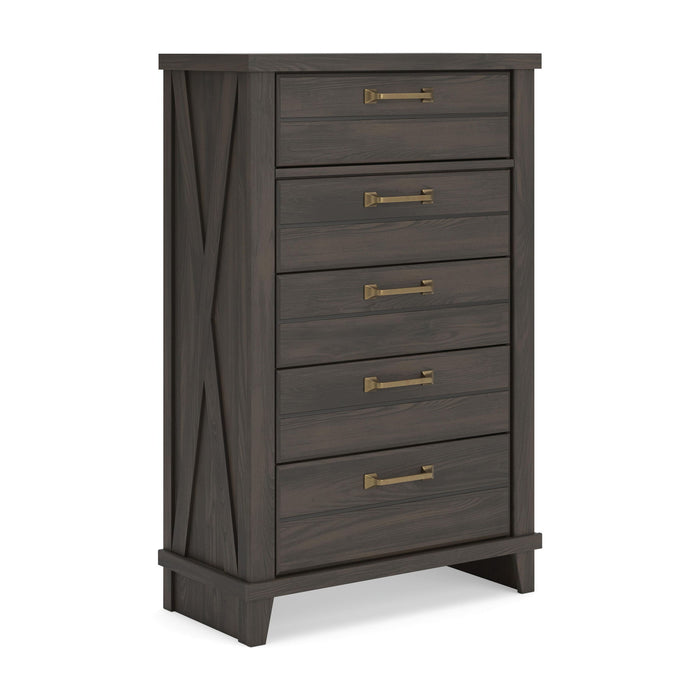 Vonitta Bay - Five Drawer Chest - Dark Brown - Tallahassee Discount Furniture (FL)