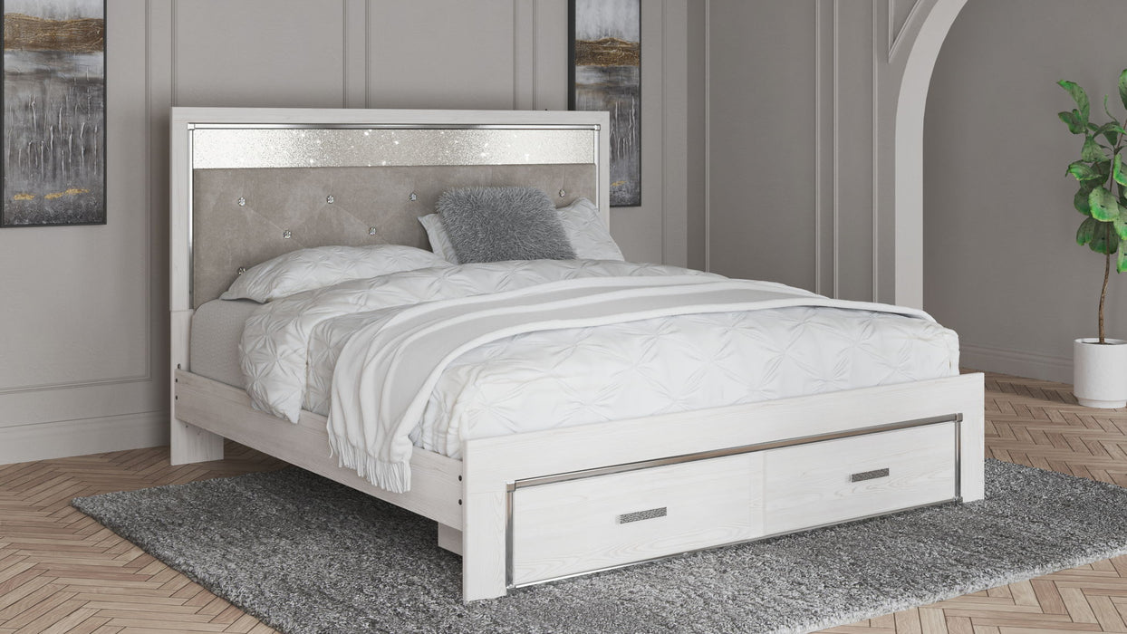 Altyra - White - King Upholstered Storage Bed - Tallahassee Discount Furniture (FL)