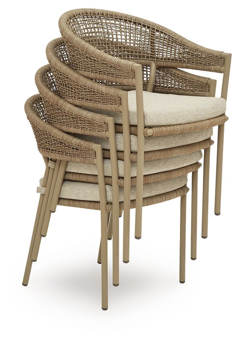 Orchard Beach - Arm Chair With Cushion (Set of 4) - Beige - Tallahassee Discount Furniture (FL)
