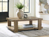 Flangren - Rectangular Cocktail Table - Light Brown - Tallahassee Discount Furniture (FL)
