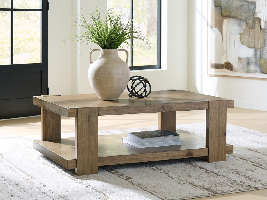 Flangren - Rectangular Cocktail Table - Light Brown - Tallahassee Discount Furniture (FL)