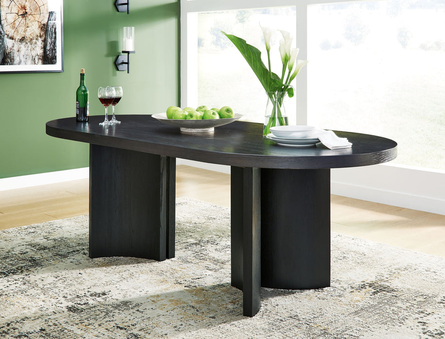 Rowanbeck - Black - Oval Dining Room Table - Tallahassee Discount Furniture (FL)