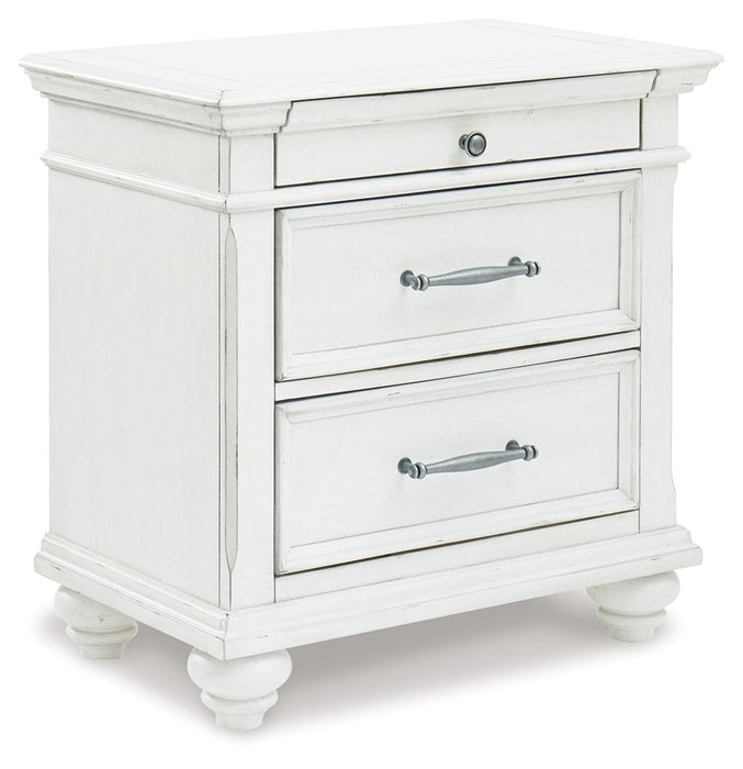 Kanwyn - Three Drawer Night Stand - Whitewash - Tallahassee Discount Furniture (FL)