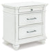 Kanwyn - Three Drawer Night Stand - Whitewash - Tallahassee Discount Furniture (FL)