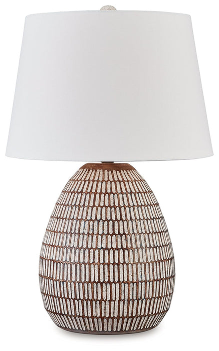Darrich - Metal Table Lamp - Beige / White - Tallahassee Discount Furniture (FL)