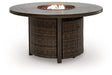 Monterey Point - Round Fire Pit Table - Dark Brown - Tallahassee Discount Furniture (FL)