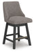 Neymorton - Upholstered Swivel Barstool (Set of 2) - Dark Grayish Brown - Tallahassee Discount Furniture (FL)