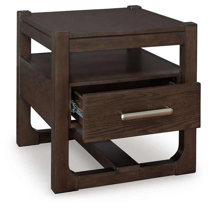 Breckington - Dark Brown - Square End Table - Tallahassee Discount Furniture (FL)