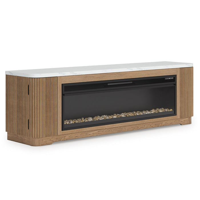 Camdill - 80" TV Stand With Electric Fireplace - Light Brown - Tallahassee Discount Furniture (FL)