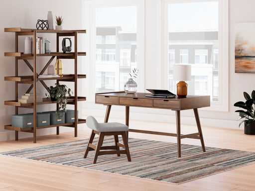 Lyncott - 3 Pc. - Home Office Desk, Chair, Bookcase - Brown - Tallahassee Discount Furniture (FL)