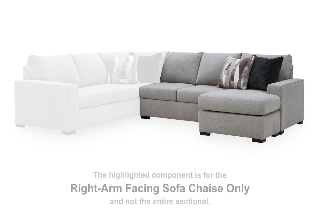 Lakepoint - RAF Sofa Chaise - Nickel - Tallahassee Discount Furniture (FL)