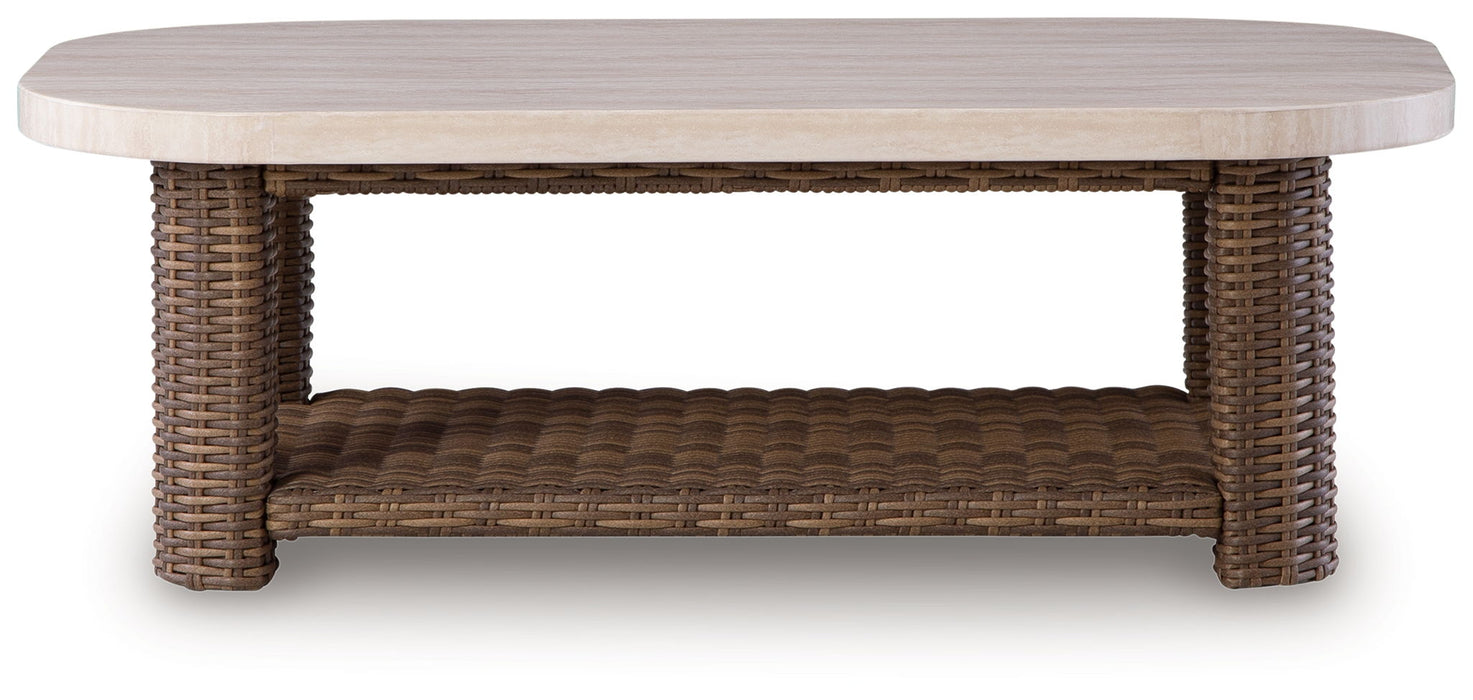 Dolan Creek - Rectangular Cocktail Table - Beige / Brown - Tallahassee Discount Furniture (FL)