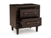 Dantenton - Two Drawer Night Stand - Merlot - Tallahassee Discount Furniture (FL)