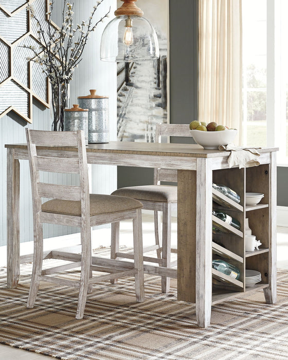 Skempton - Rectangular Counter Table With Storage - White - Tallahassee Discount Furniture (FL)