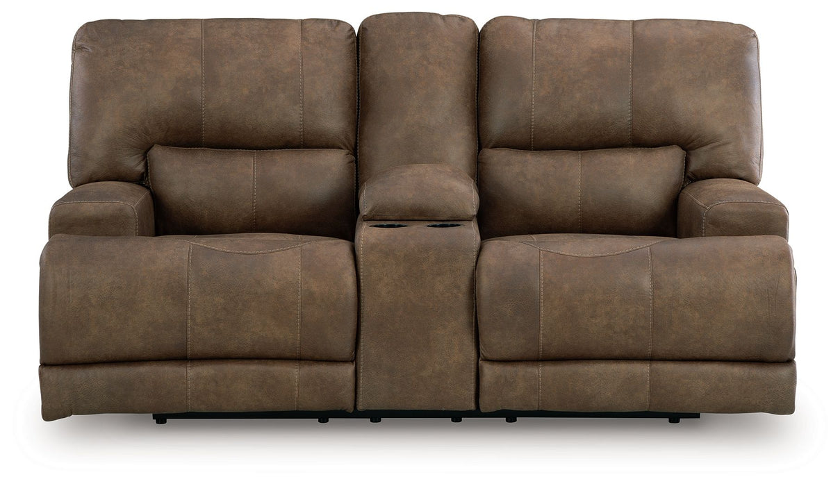 Beckley Place - Earth - Power Reclining Loveseat With Console / Adjustable Headrest - Tallahassee Discount Furniture (FL)