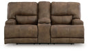 Beckley Place - Earth - Power Reclining Loveseat With Console / Adjustable Headrest - Tallahassee Discount Furniture (FL)