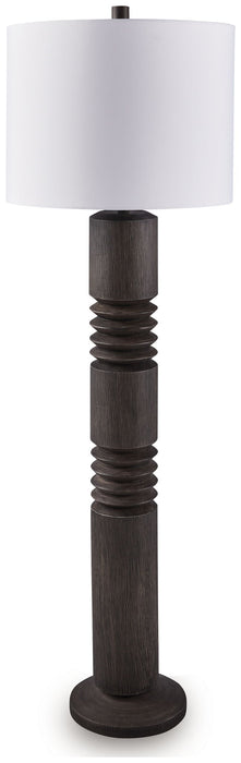 Fainwell - Poly Floor Lamp - Distressed Black - Tallahassee Discount Furniture (FL)