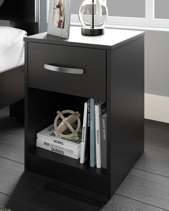 Finch - One Drawer Night Stand - Black - Tallahassee Discount Furniture (FL)