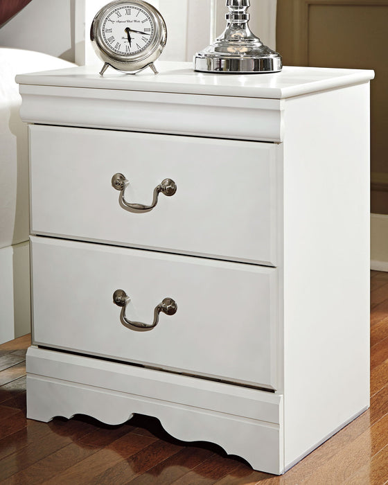Anarasia - White - Two Drawer Night Stand - Tallahassee Discount Furniture (FL)