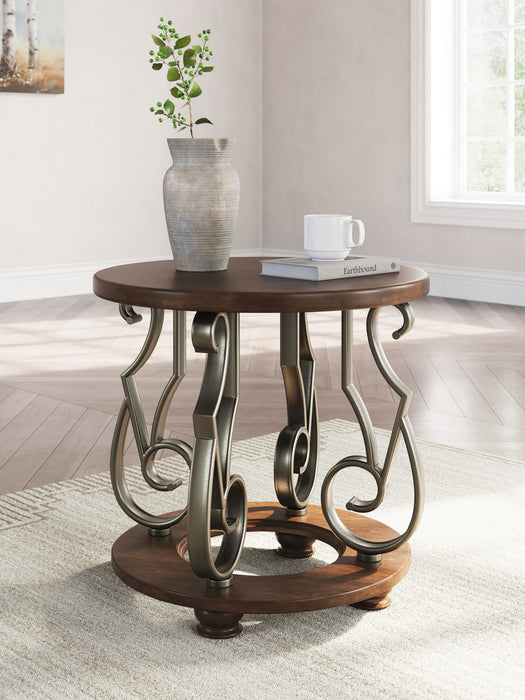 Frallyn - Round End Table - Dark Brown - Tallahassee Discount Furniture (FL)