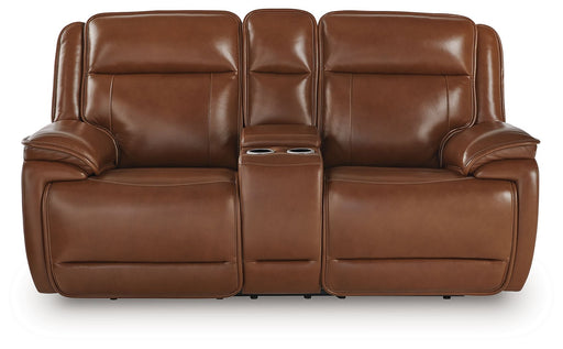 Healy Pier - Chocolate - Power Reclining Loveseat With Console / Adj Headrest - Tallahassee Discount Furniture (FL)