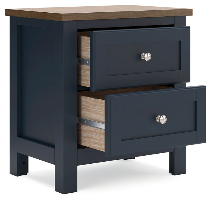 Landocken - Brown / Blue - Two Drawer Night Stand - Tallahassee Discount Furniture (FL)