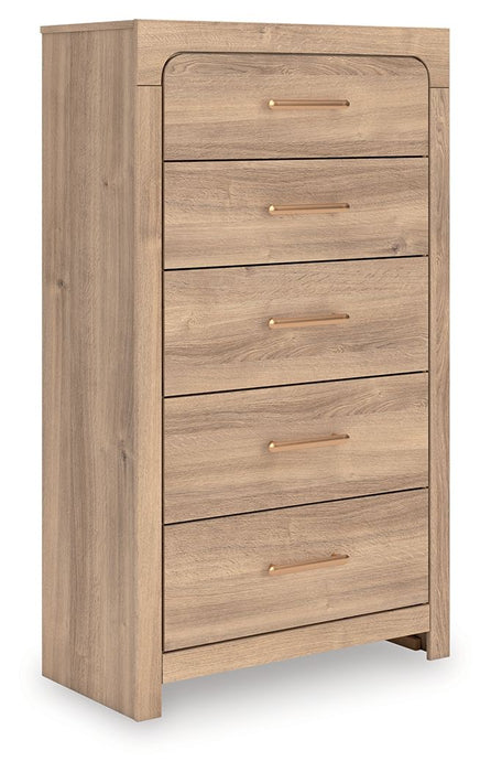Kinlanni - Five Drawer Chest - Tan - Tallahassee Discount Furniture (FL)