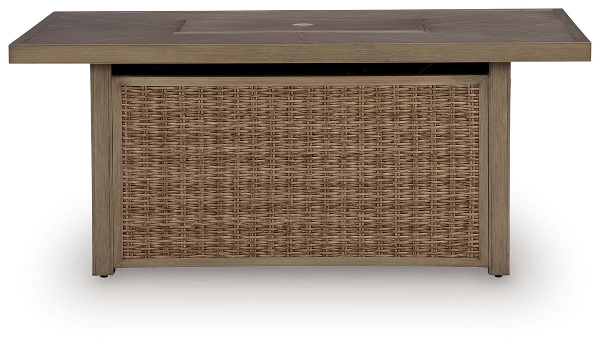 Laguna Heights - Rectangular Fire Pit Table - Beige - Tallahassee Discount Furniture (FL)