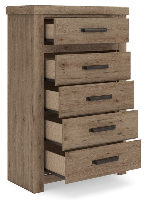 Oliandon - Five Drawer Chest - Light Brown - Tallahassee Discount Furniture (FL)
