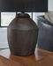 Naareman - Metallic Black - Terracotta Table Lamp - Tallahassee Discount Furniture (FL)