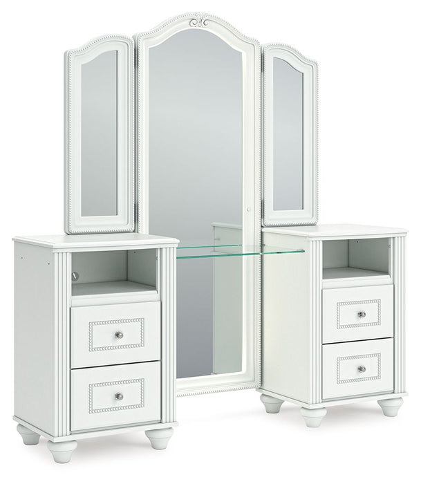 Kozlani - Vanity With Mirror - White - Tallahassee Discount Furniture (FL)