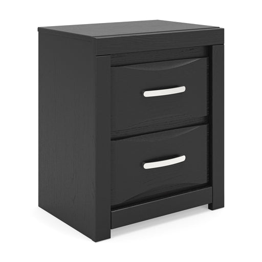 Stabotta - Two Drawer Night Stand - Black - Tallahassee Discount Furniture (FL)