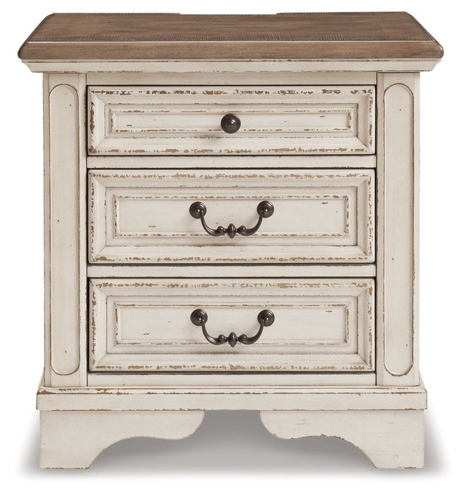 Realyn - Three Drawer Night Stand - White / Brown / Beige - Tallahassee Discount Furniture (FL)