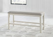 Robbinsdale - Antique White - Dbl Counter Height Upholstered Dining Bench - Tallahassee Discount Furniture (FL)