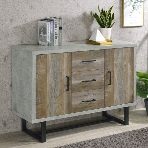 Abelardo 3-drawer Accent Cabinet Weathered Oak and Cement image