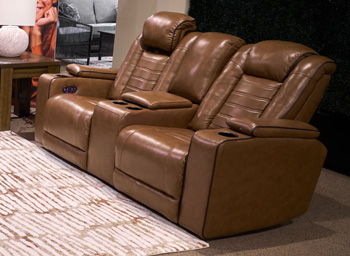 Gruaro - Power Reclining Loveseat With Console / Adjustable Headrest - Amber - Tallahassee Discount Furniture (FL)