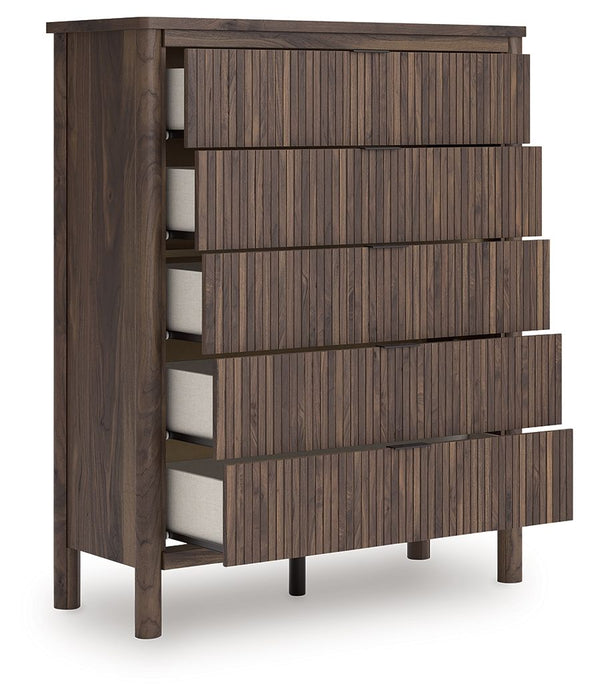 Pamytta - Brown - Five Drawer Wide Chest - Tallahassee Discount Furniture (FL)