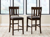 Haddigan - Upholstered Barstool (Set of 2) - Dark Brown - Tallahassee Discount Furniture (FL)